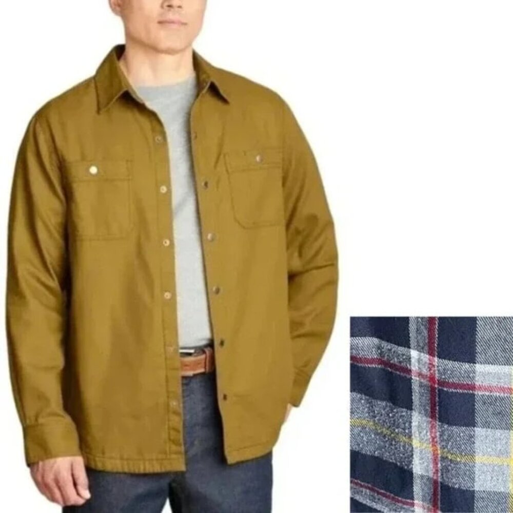 Duluth Trading Fire Hose Flannel-Lined Standard Fit Chore Button Jacket Large